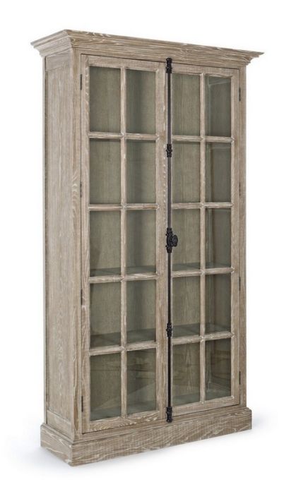 Vitrina Rústica Columbia Estilo Vintage Madera Fresno Natural, 120 Cm