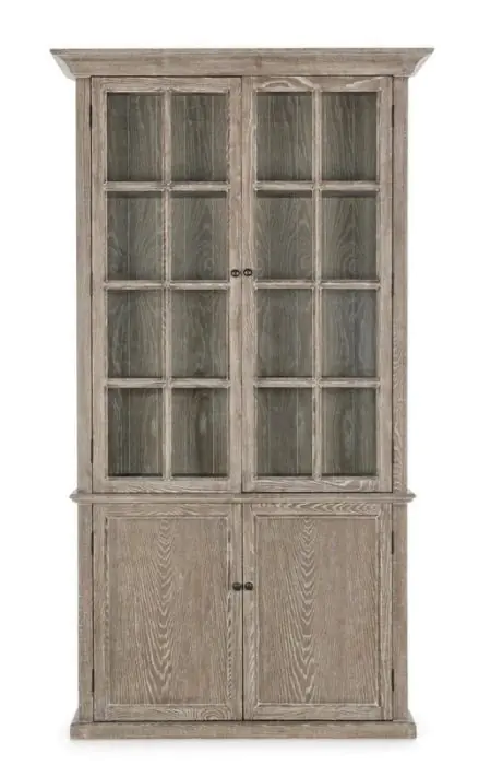Vitrina Rústica 4 Puertas Columbia Madera Fresno Natural, 124 Cm