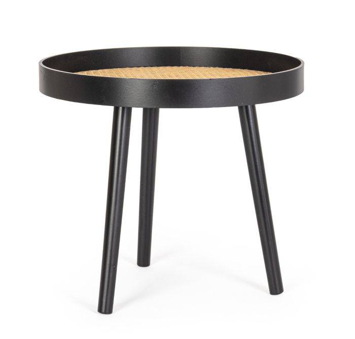 Mesa Auxiliar Josine Moderna Natural Negro, 50 Cm