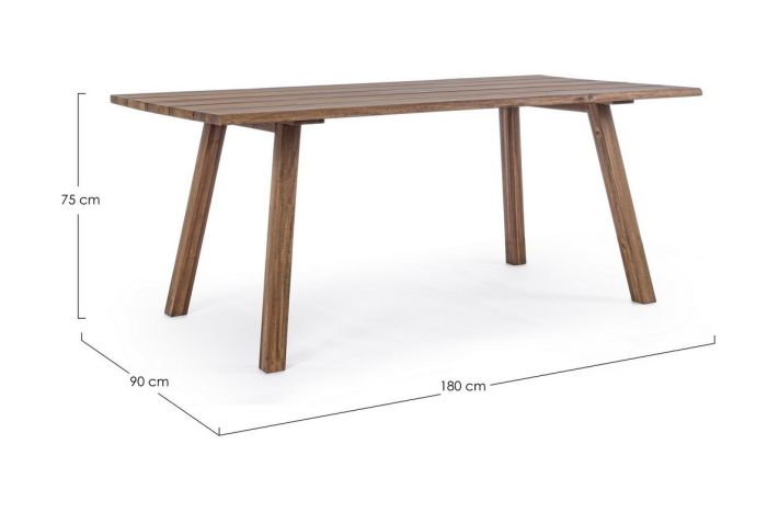 Mesa Jardín Listones Madera Acacia Natural, 180 Cm