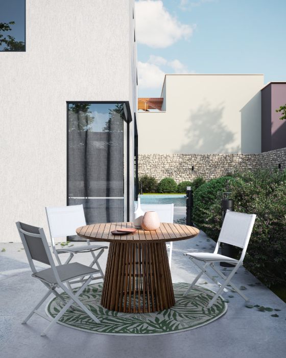 Mesa Exterior Redonda Madera Acacia, Ø120 Cm