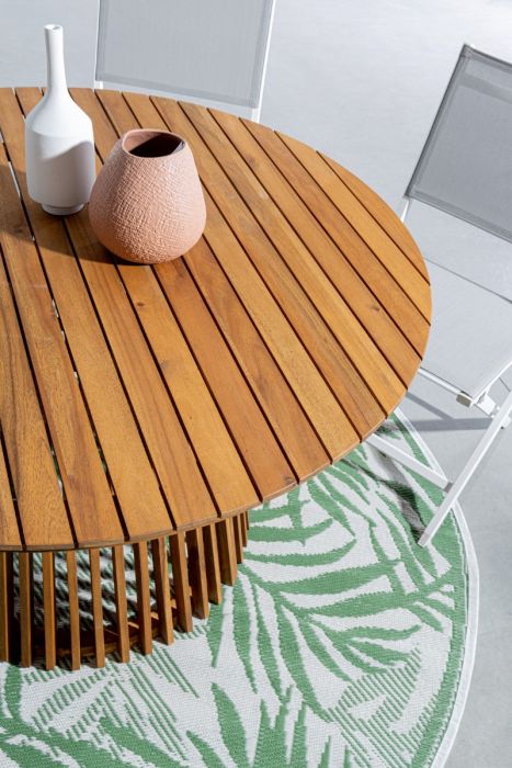 Mesa Exterior Redonda Madera Acacia, Ø120 Cm