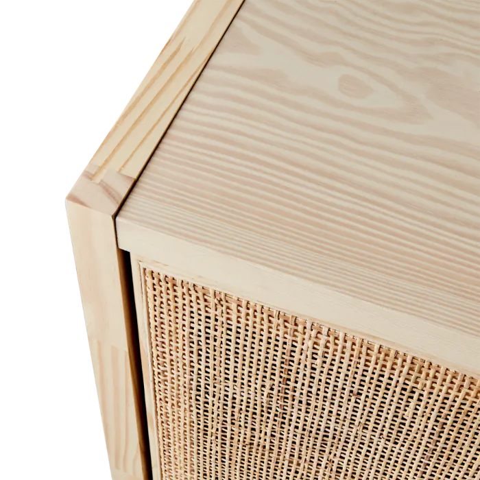 Armario Ratán Madera Pino Natural, 80 Cm