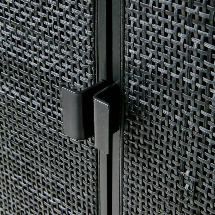 Armario Ratán Madera Pino Negro, 80 Cm