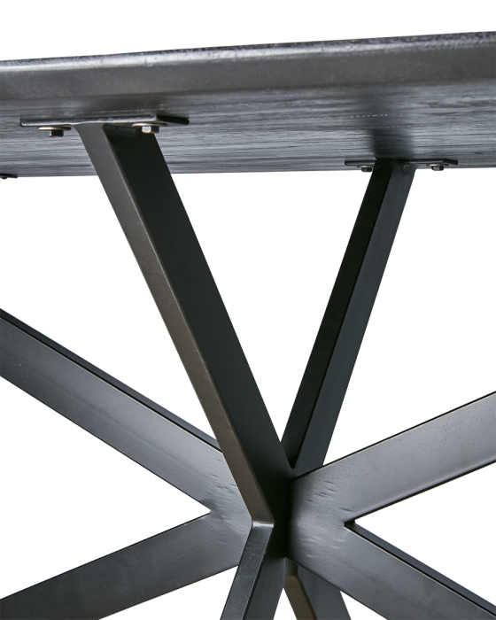 Mesa Comedor Sobre Madera Negro Patas Entrecruzadas Hierro,200 Cm