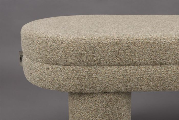 Puf Ovalado Tejido Bouclé Beige, 110 Cm
