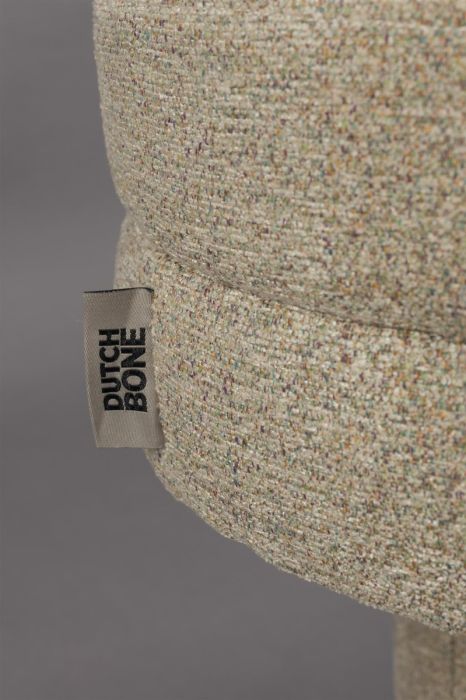 Puf Ovalado Tejido Bouclé Beige, 110 Cm
