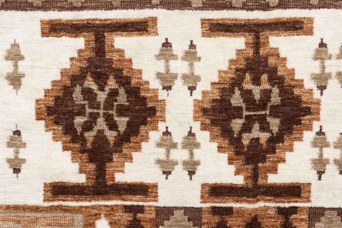 Alfombra Algodón Marrón Blanco, 300 Cm