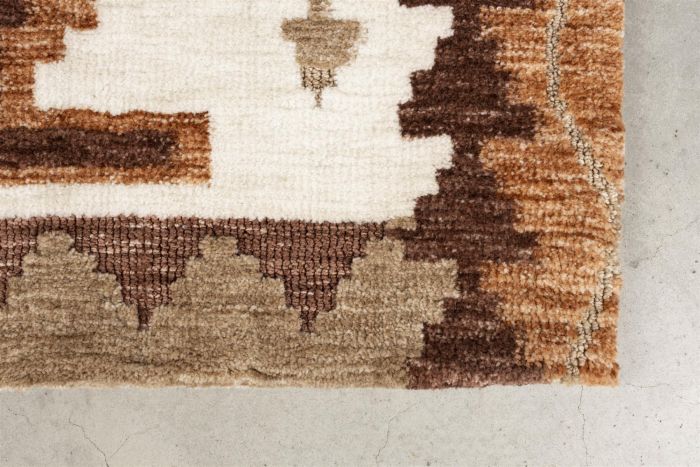 Alfombra Algodón Marrón Blanco, 300 Cm
