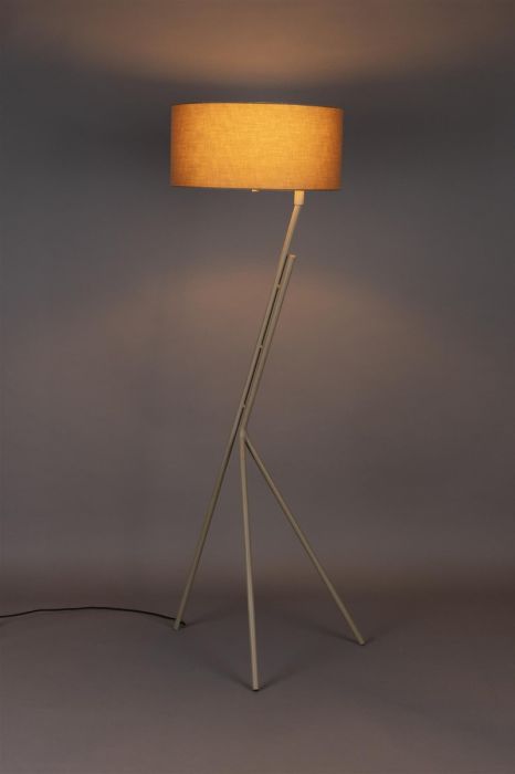 Lámpara de Pie Tejido Hierro Beige, 54 Cm