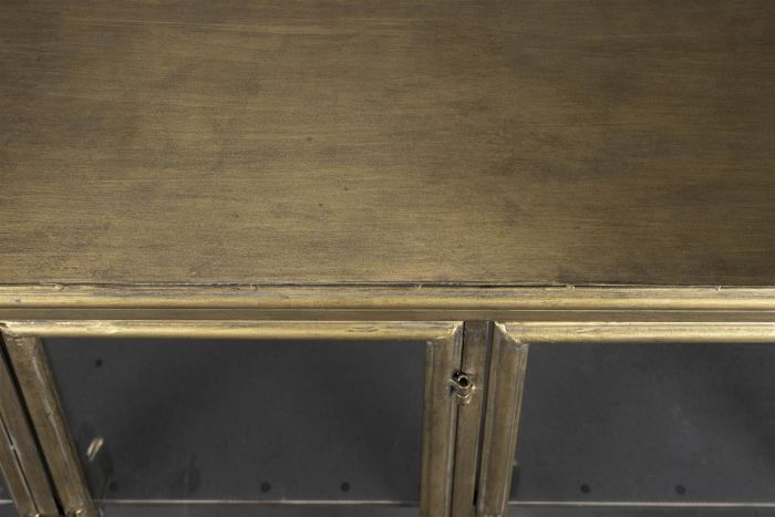 Aparador Hierro Oro Viejo Cristal 3 Puertas, 100 Cm