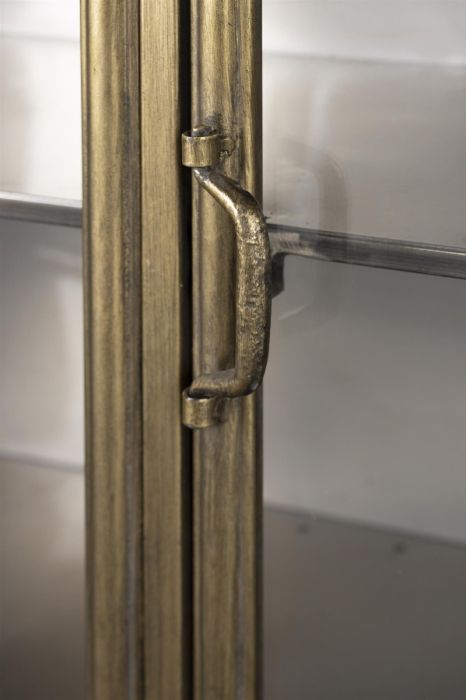 Aparador Hierro Oro Viejo Cristal 3 Puertas, 100 Cm