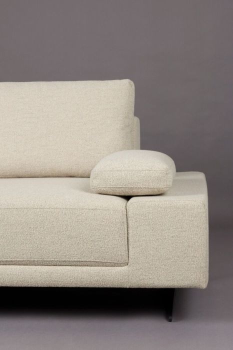 Sofá con Chaise Longue Izquierda Blanco Roto, 308 Cm