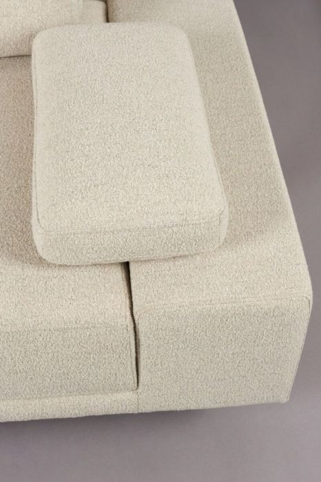 Sofá con Chaise Longue Izquierda Blanco Roto, 308 Cm