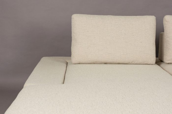 Sofá con Chaise Longue Izquierda Blanco Roto, 308 Cm