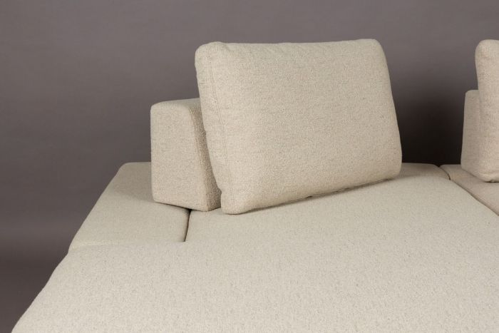 Sofá con Chaise Longue Izquierda Blanco Roto, 308 Cm