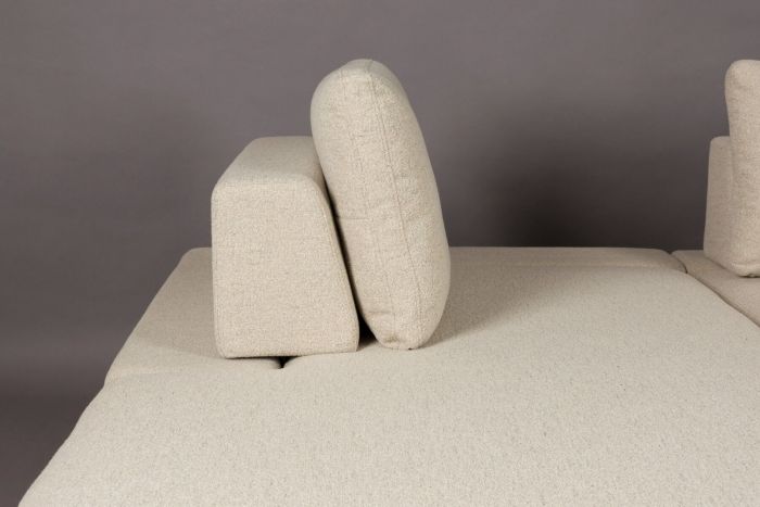 Sofá con Chaise Longue Izquierda Blanco Roto, 308 Cm
