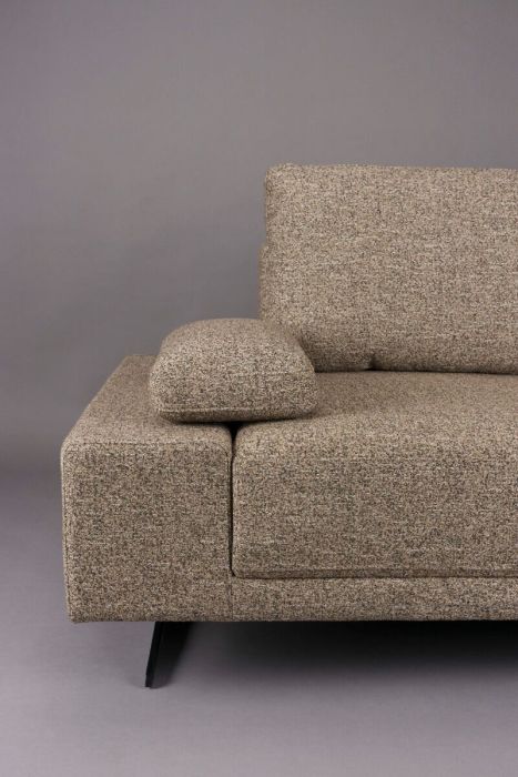 Sofá con Chaise Longue Derecha Marrón, 308 Cm