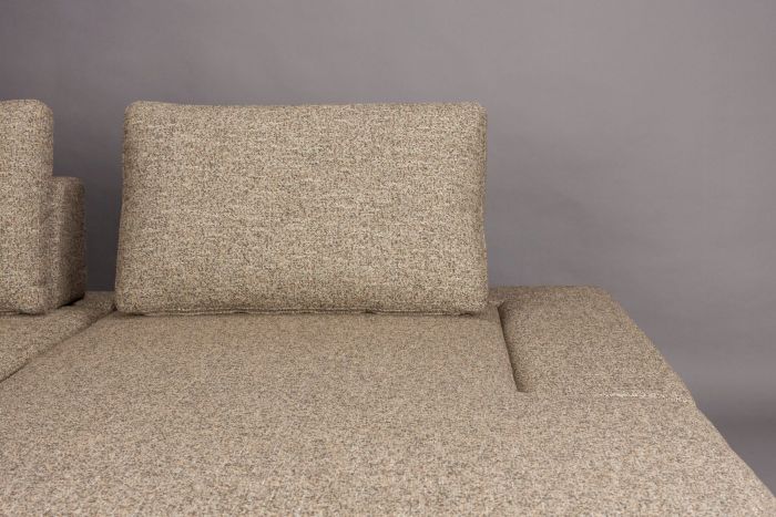 Sofá con Chaise Longue Derecha Marrón, 308 Cm