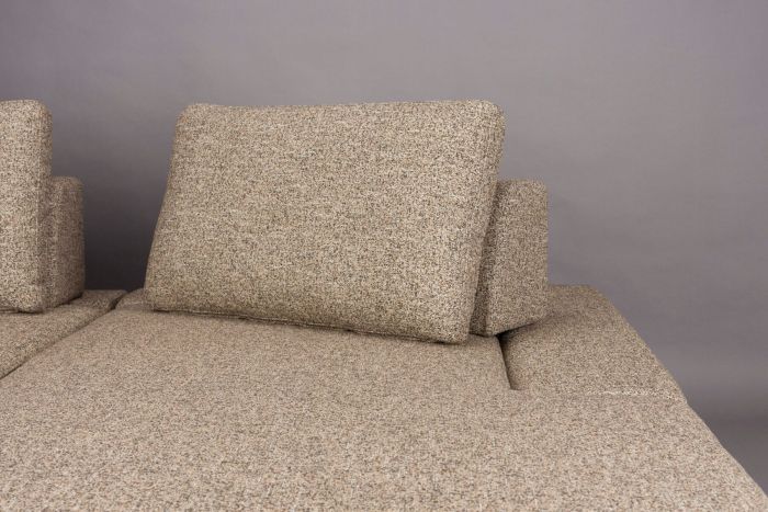 Sofá con Chaise Longue Derecha Marrón, 308 Cm