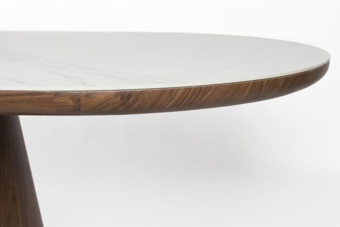 Mesa Comedor Ovalada Porcelánico Nogal, 200 Cm