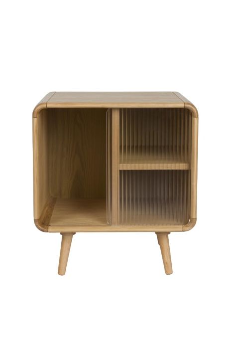 Mesa auxiliar nórdica en madera de fresno natural.