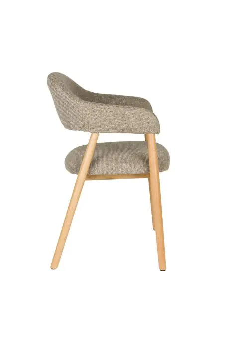 Silla Tela Gris Oscuro Madera Roble, 54 Cm