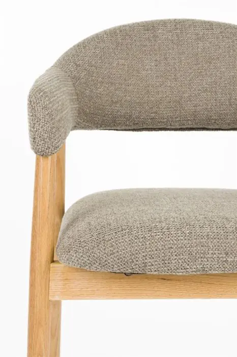 Silla Tela Gris Oscuro Madera Roble, 54 Cm