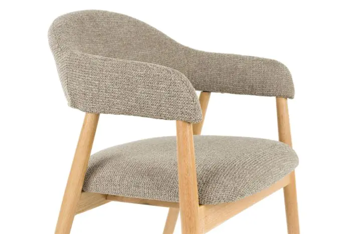Silla Tela Gris Oscuro Madera Roble, 54 Cm