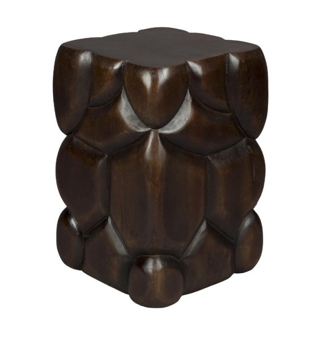 Mesa Auxiliar Madera Mango Marrón Oscuro, 30 Cm