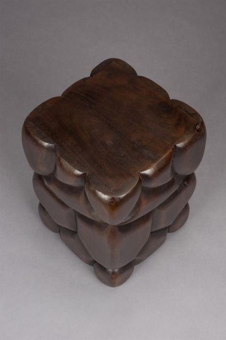 Mesa Auxiliar Madera Mango Marrón Oscuro, 30 Cm