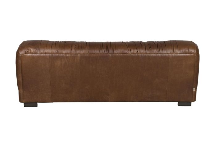 Sofá Cuero Encerado Color Chocolate, 214 Cm