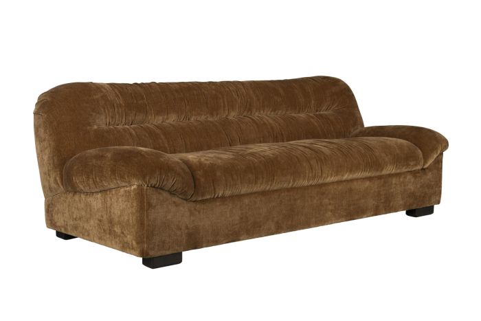 Sofá Tapizado Tejido Color Cognac, 214 Cm