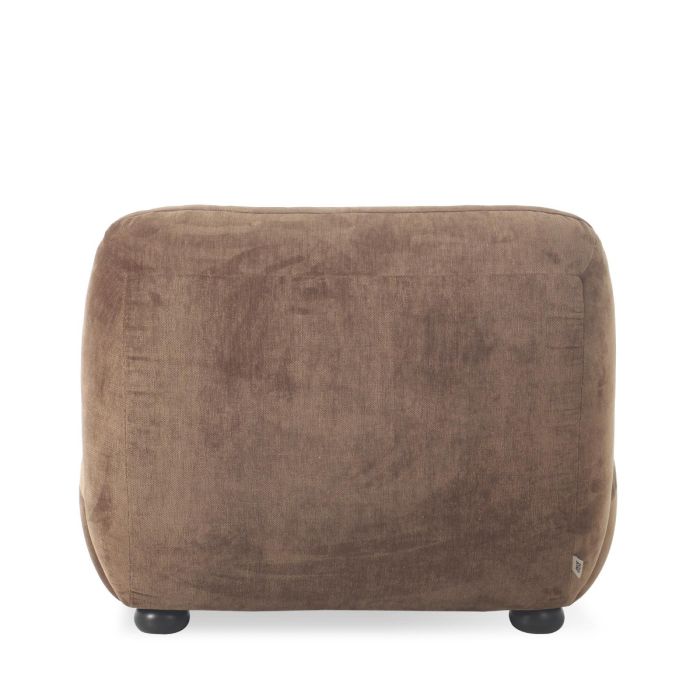Sillón Lazy Tapizado Tejido Marrón Madera Caucho, 87 Cm