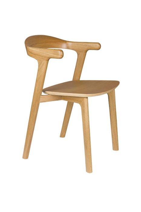 Silla nórdica en madera de roble y madera contrachapada natural.
