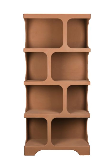 Estantería retro en madera madera terracota mate.