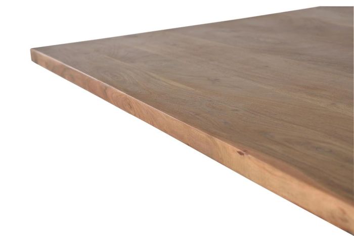 Mesa Comedor Madera Acacia Base Entrelazada Metal, 180 Cm