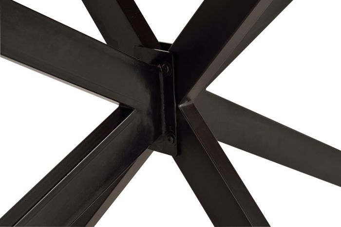 Mesa Comedor Madera Acacia Base Entrelazada Metal, 180 Cm