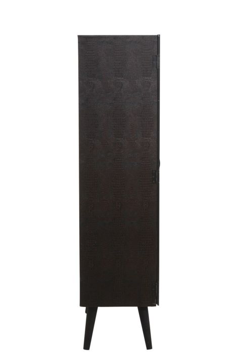 Vitrina Bar 1 Cajón Madera Vidrio Negro