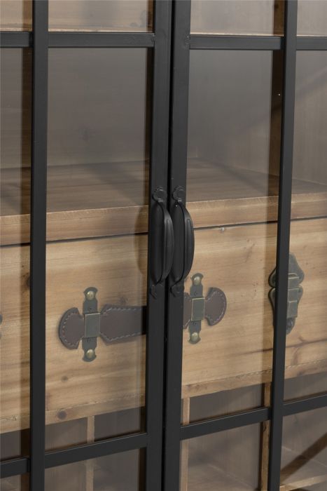 Vitrina Bar 1 Cajón Madera Vidrio Negro