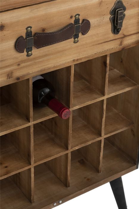 Vitrina Bar 1 Cajón Madera Vidrio Negro