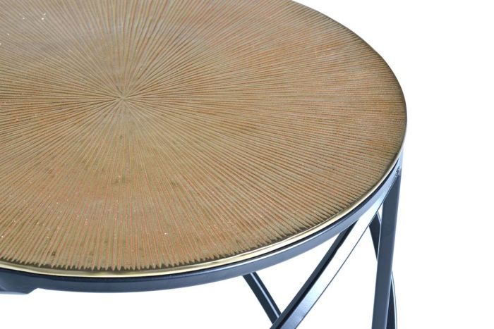 Mesa Auxiliar Bronce Metal Espiral, 54 Cm