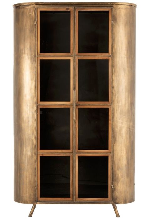 Vitrina Industrial Metal Dorado 2 Puertas Cristal 110 Cm