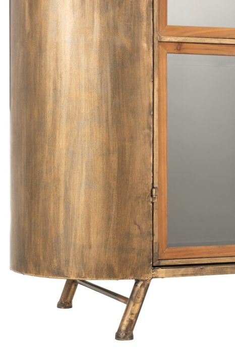Vitrina Industrial Metal Dorado 2 Puertas Cristal 110 Cm