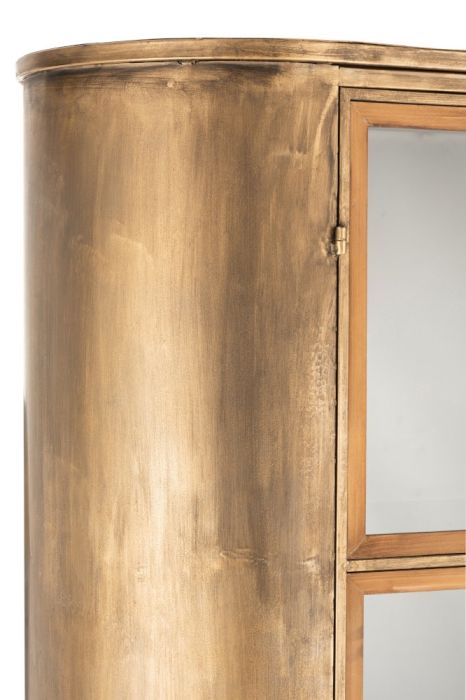 Vitrina Industrial Metal Dorado 2 Puertas Cristal 110 Cm