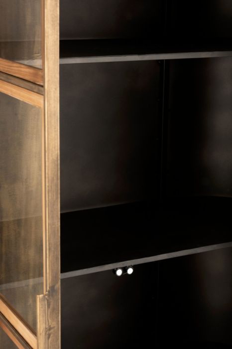 Vitrina Industrial Metal Dorado 2 Puertas Cristal 110 Cm