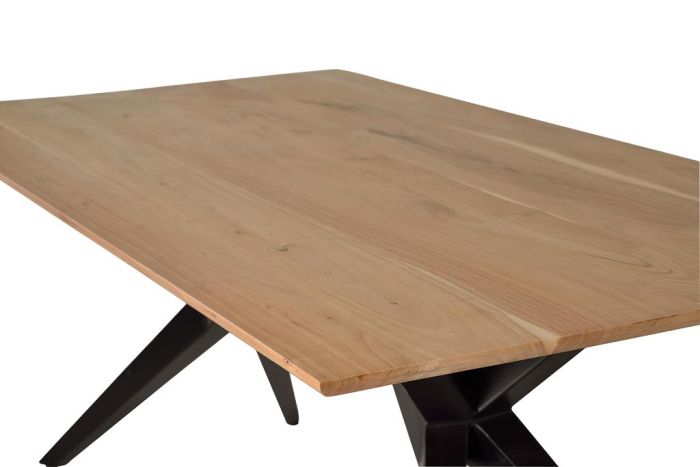 Mesa De Comedor Acacia Base Metal, 180 Cm