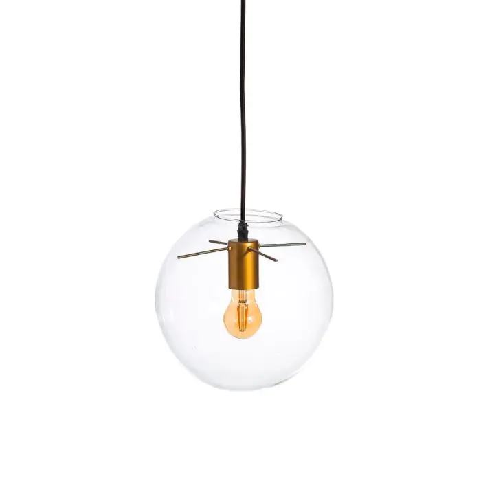 Lámpara De Techo Vintage Cristal Metal Dorado