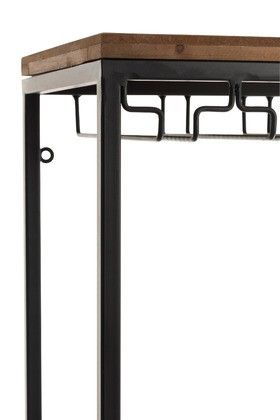 Armario Bar Madera/Metal Natural/Negro, 160 Cm