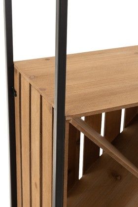 Armario Bar Madera/Metal Natural/Negro, 160 Cm